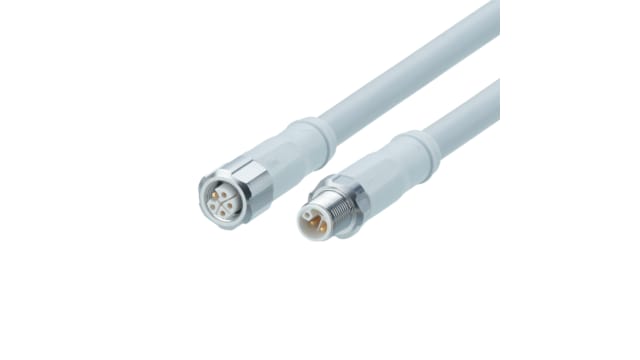 ifm electronic EVF624, 2 m 5 Core Power Cable, Grey Modified Polyphenylene Ether 100 °C | EVF624