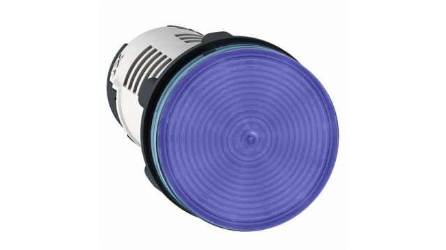 Schneider Electric, Harmony, Panel Mount Blue LED Pilot Light, 22mm Cutout, IP20, IP65, Round, 24V ac/dc | XB7EV06BP