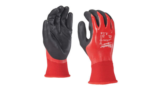 Milwaukee Fully Dip Cut Black, Red Polyester Work Gloves, Size 11/XL, Nitrile Coating | 4932493227
