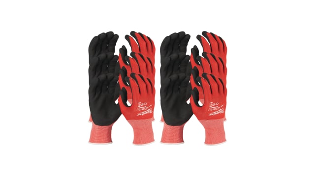 Milwaukee CUT A Black, Red Nitrile Work Gloves, Size 11/XL, Nitrile Coating | 4932471617
