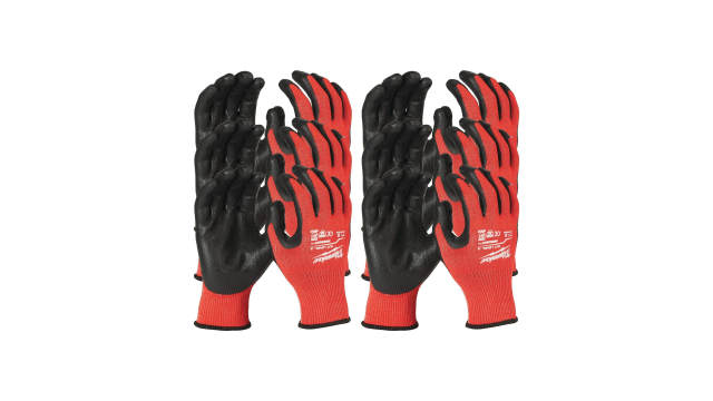 Milwaukee CUT C Black, Red Nitrile Work Gloves, Size M, Nitrile Coating | 4932471618