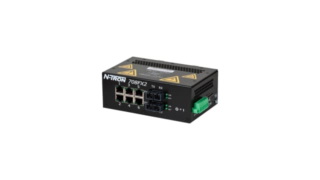 N-Tron FX2 Series DIN Rail Ethernet Switch, 6, 100Mbps Transmission, 10/30 V dc | 708FX2-SC