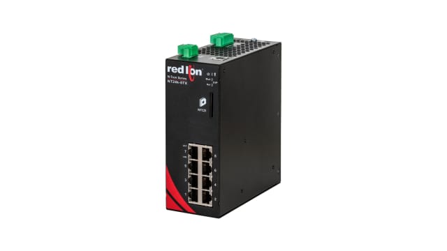 N-Tron NT24K Series DIN Rail Ethernet Switch, 8, 1000Mbps Transmission, 10/49 V dc | NT24K-8TX-PT