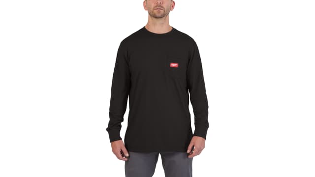 Milwaukee Black 40% Polyester, 60% Cotton Long Sleeve T-Shirt L | 4932493035