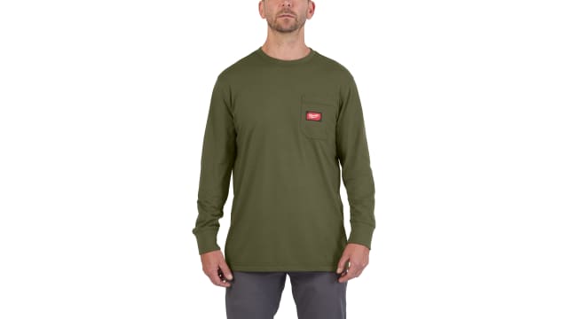Milwaukee Green 60% Cotton, 40% Polyester Long Sleeve T-Shirt L | 4932493050