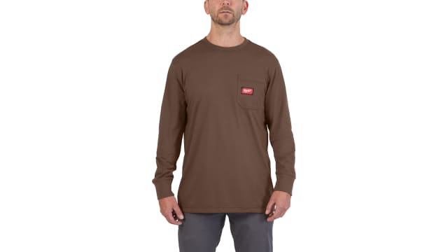 Milwaukee Brown 40% Polyester, 60% Cotton Long Sleeve T-Shirt XL | 4932493061