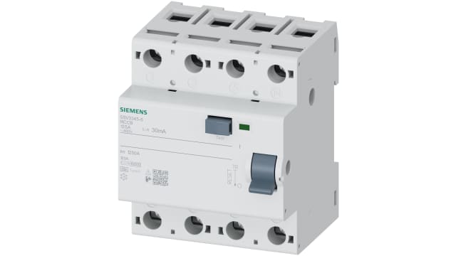 Siemens 5SV3 RCCB, 125A, 4 Pole, 30mA, Type A, 230/400V | 5SV3345-6