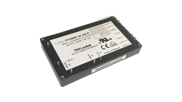 TDK-Lambda AC-DC Power Supply, PFH500F-48-000-R, 38.4 → 52.8V dc, 10.5A, 504W, 1 Output, 85 - 265V ac Input | PFH500F-48-000-R