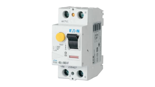 Eaton PFIM RCCB, 63A, 2 Pole, 300mA, Type F, Type G, 230V ac | 187454 PFIM-63/2/03-G/F