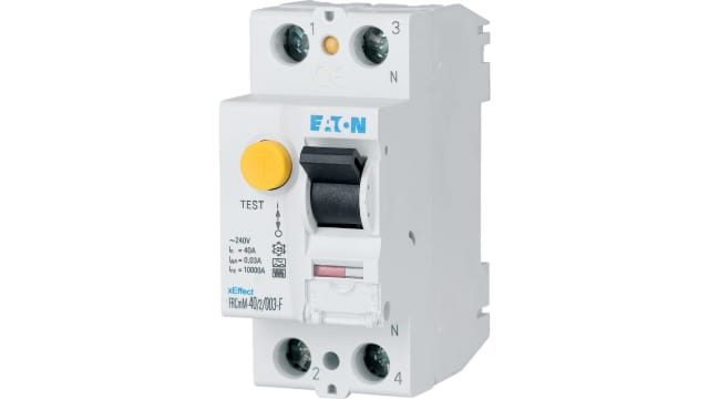 Eaton xEffect RCCB, 63A, 2 Pole, 300mA, Type F, 240V ac | 187398 FRCMM-63/2/03-S/F