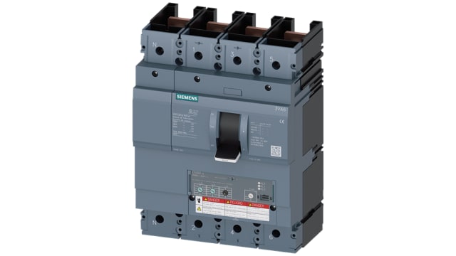 Siemens, SENTRON, 3VA6 Molded Case Circuit Breaker 4-Pole 400 A, Breaking Capacity 150 kA, Fixed | 3VA6440-8HL41-0AA0