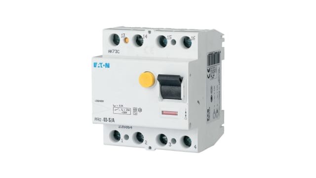 Eaton PFR RCCB, 25A, 4 Pole, 3mA, Type A, 230/400V ac | 235864 PFR2-03-S/A