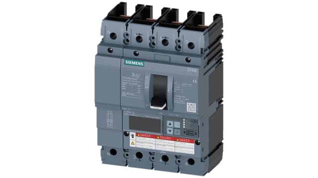 Siemens, SENTRON, 3VA6 Molded Case Circuit Breaker 4-Pole 250 A, Breaking Capacity 150 kA, Fixed | 3VA6225-8KP41-0AA0