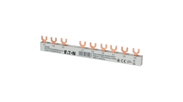 Eaton Eaton Moeller xPole xPole 3 Phase Busbar, 690 V, 53.4 mm Pitch | 303366 EVG-3PHAS/N/6MODUL/LS