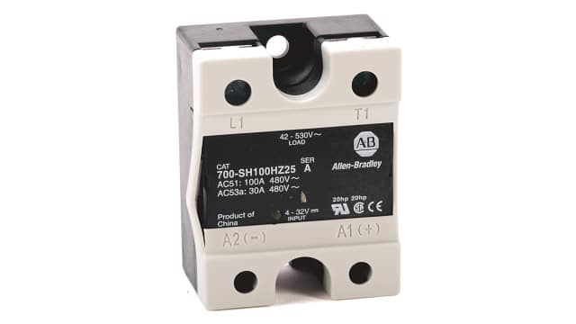 Allen Bradley 700-SH Series Solid State Relay, 3 A Load, DIN Rail, Panel Mount, 530 V ac/dc Load, 32 V ac/dc Control | 700-SH100HZ25