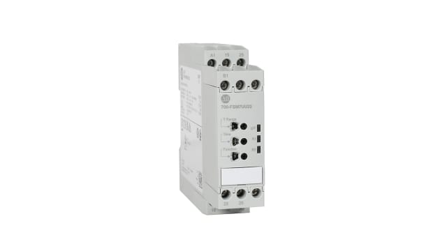 Allen Bradley 700-FSA7 Series DIN Rail Mount Timer Relay, 24 → 240V ac, 2-Contact, 0.1 to 10h, SPDT | 700-FSA7UU23