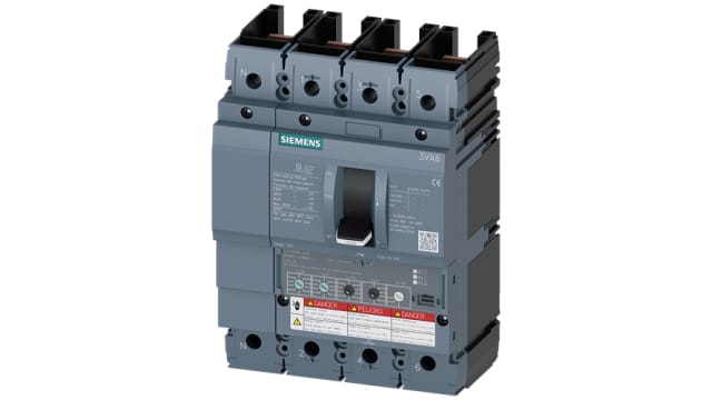 Siemens, SENTRON, 3VA6 Molded Case Circuit Breaker 4-Pole 150 A, Breaking Capacity 150 kA, Fixed | 3VA6115-8HN41-2AA0