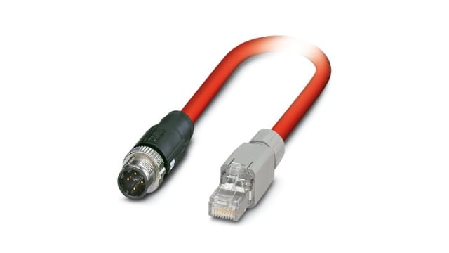Phoenix Contact Bus Bus Cable, 2 Cores, 0.34 mm² 22 AWG, Screened, 2 m, Red Polyvinyl Chloride Sheath | 1419168