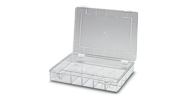 Phoenix Contact 8 Cell Transparent Polystyrene Compartment Box, 55 mm x 335 mm | 5145180