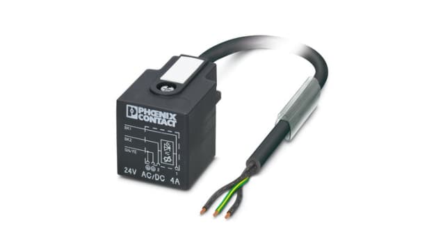 Phoenix Contact Straight to Male 3 way Straight, Valve Connector Actuator/Sensor Cable, 5 m | 1415910