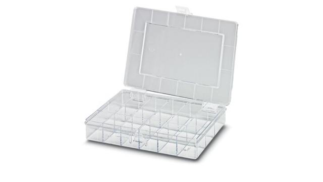 Phoenix Contact 18 Cell Transparent Polystyrene Compartment Box, 46 mm x 250 mm x 170 mm | 5028731