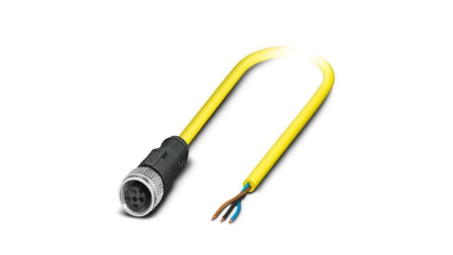 Phoenix Contact Straight, Unterminated to Female 3 way M12, M12, Straight, Straight Sensor Actuator Cable, 15 m | 1425108