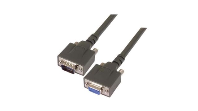 L-Com Male DB9 to Male DB9 Cable assembly, 2.5ft PVC | CPMS9MF-2.5