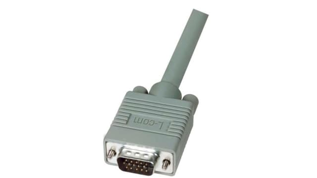 L-Com Male D-Sub to Male D-Sub SVGA Cable Light Grey | CTL3VGAMM-5