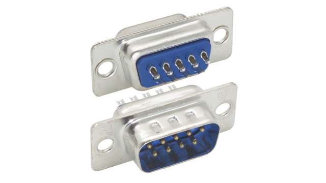 L-Com SD9 9 Way Straight 2.8 mm Pitch Screw D-Sub Connector, with Jack Screw Male | SD9P