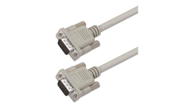 L-Com Male 15 Pin D-sub to Male 15 Pin D-sub Cable assembly, 5ft PVC | CS2H15MM-5