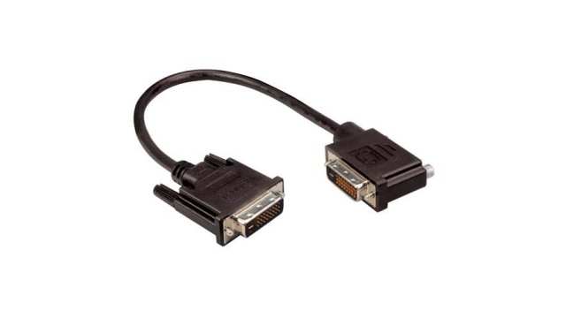 L-Com, Male Male DVI-D Dual Link Connector to Male Cable, 10 ft Black sheath Polyvinyl Chloride | DVIDD-RA4-10