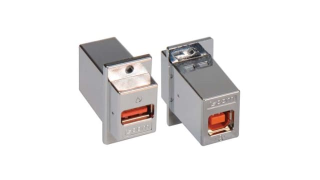 L-Com Straight, Panel Male- 1 Port USB Connector USB 2.0 | ECF504-UABS-HR