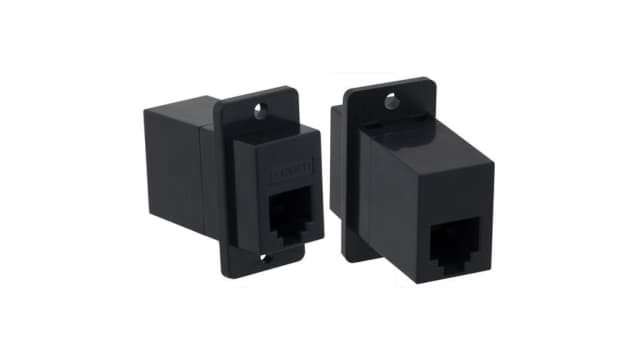 L-Com ECF Series 1 Port RJ12 Nickel Plated Brass, Cat3 | ECF5046S-BK