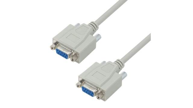 L-Com Female DB9 to Female DB9 Cable assembly, 25ft PVC | CSNULL9FF-25A