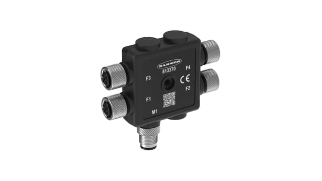 Banner R50 Series Sensor Box, M12 5-pin, 4 port | R50-4M125-M125Q-P