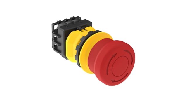 Banner SSA-EB Series Pull/Twist to Release, Push to Shut Off Illuminated Emergency Stop Push Button, Panel Mount, 30mm | SSA-EB1PL2-12