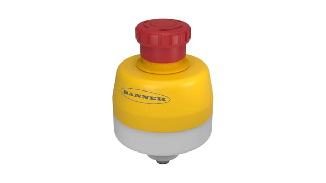 Banner SSA-EB Series Pull/Twist to Release, Push to Shut Off Illuminated Emergency Stop Push Button, Threaded, 30mm | SSA-EB1PLXR-02ECQ5A
