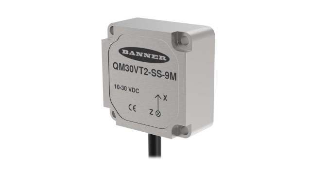 Banner Vibration Sensor 46 mm/s, 9 mA Max, 30 V Max, 20 kHz, -40 °C → 105 °C | QM30VT2-SS-9M