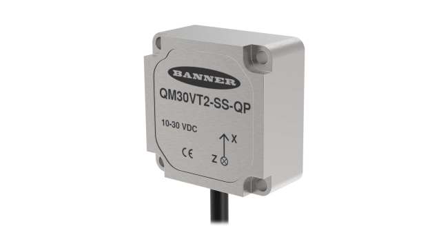 Banner Vibration Sensor 46 mm/s, 9 mA Max, 30 V Max, 20 kHz, -40 °C → 105 °C | QM30VT2-SS-QP