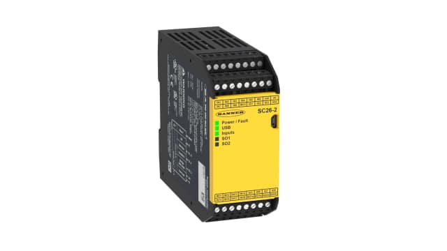 Banner XS/SC26 Series Safety Controller, 26 Safety Inputs, 4 Safety Outputs, 24 V dc | SC26-2