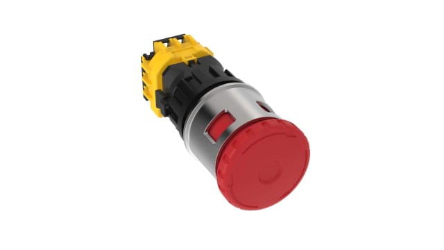 Banner SSA-EB Series Push to Shut Off, Turn Release Illuminated Emergency Stop Push Button, Panel Mount, 30mm Cutout, 2 | SSA-EB1ML2P-12