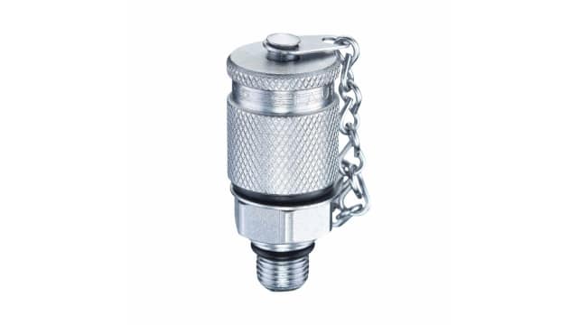 Stauff Zinc, Steel, Nickel Plated Hydraulic Test Point, SMK-20-G1/8-B-C-W3 Male, G | SMK-20-G1/8-B-C-W3