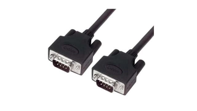 L-Com Male DB9 to Male DB9 Cable assembly, 5ft LSZH | CSMUZ9MM-5