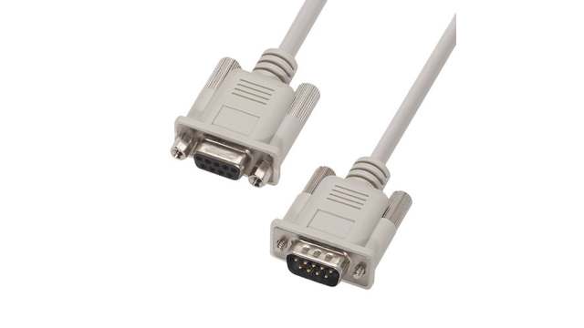 L-Com Male 9 Pin D-sub to Female 9 Pin D-sub Cable assembly, 10ft PVC | CS2N9MF-10