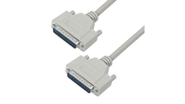 L-Com Male 25 Pin D-sub to Male 25 Pin D-sub Cable assembly, 25ft PVC | CSMN25MM-25