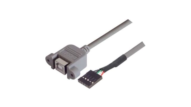 L-Com USB 2.0, Female USB to Male USB B, 500mm | UPMB5-05M