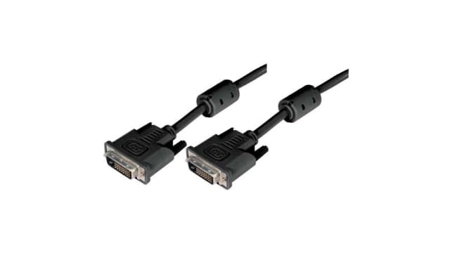 L-Com, Male Male DVI-D Dual Link Connector to Male Cable, 3 ft Black sheath Polyvinyl Chloride | CGDVI-DL-MM-3