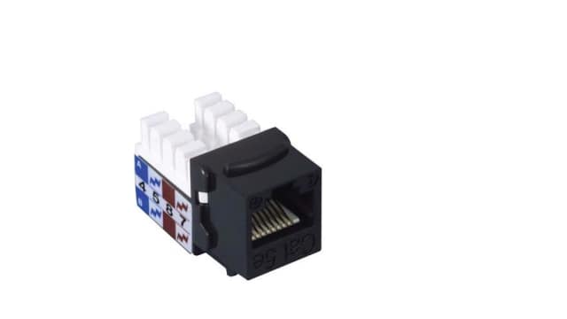 L-Com MJS110C5E-BLK 5E RJ45 1 Port Modular Connector | MJS110C5E-BLK