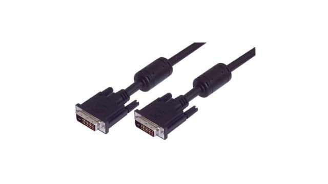 L-Com, Male DVI-D Dual Link to Male DVI-D Cable, 5 ft Black sheath Low Smoke Zero Halogen | CTLDVIDMMLZ-5