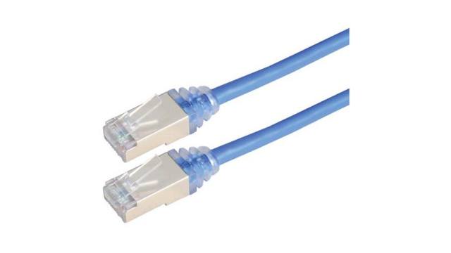 L-Com TRD, 7 ft Cat6a Cat6A Cable, Blue, Shielded Screened Polyvinyl Chloride Sheath | TRD628ABL-7